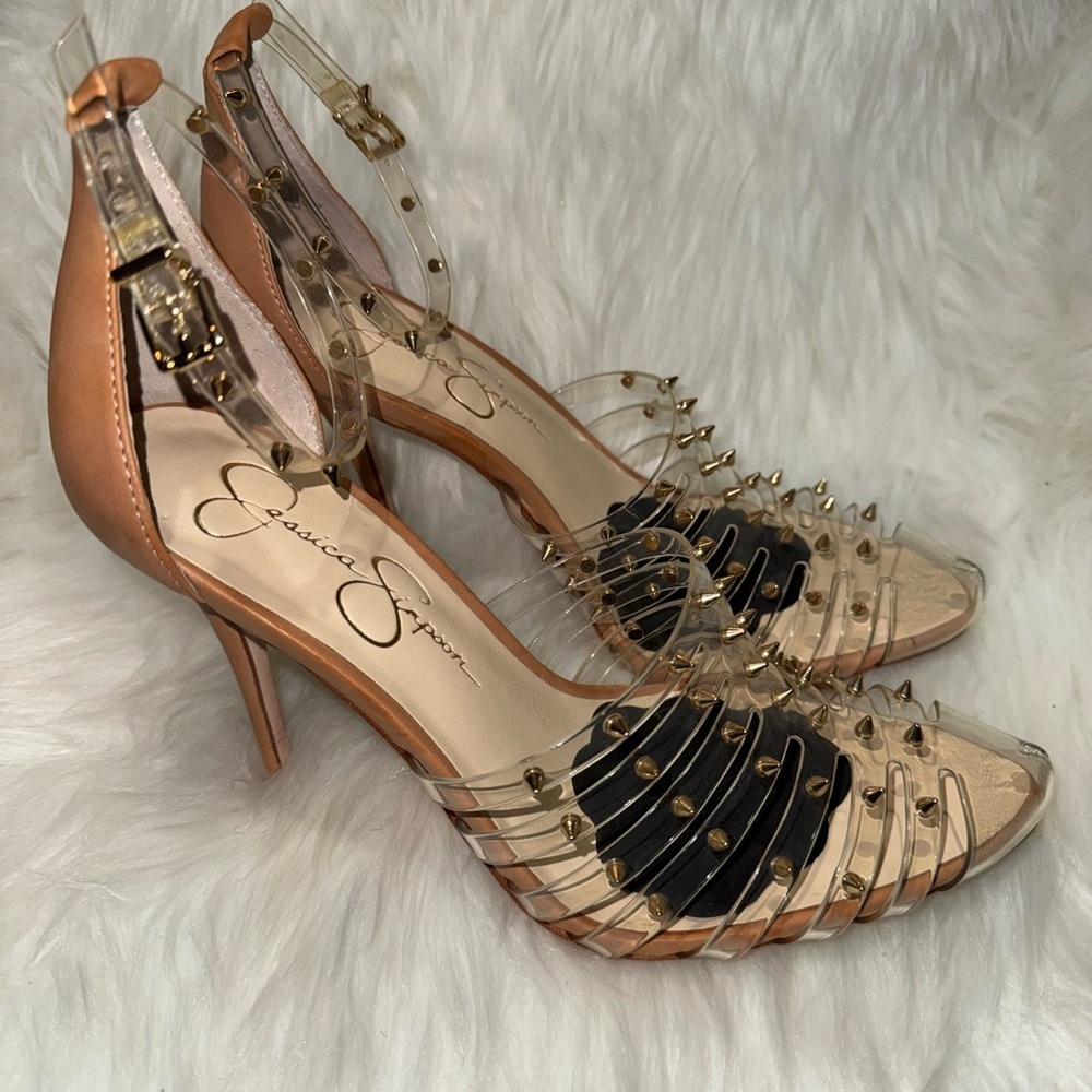 Jessica Simpson Nude/Gold Studded Sandals - Picture 3 of 8